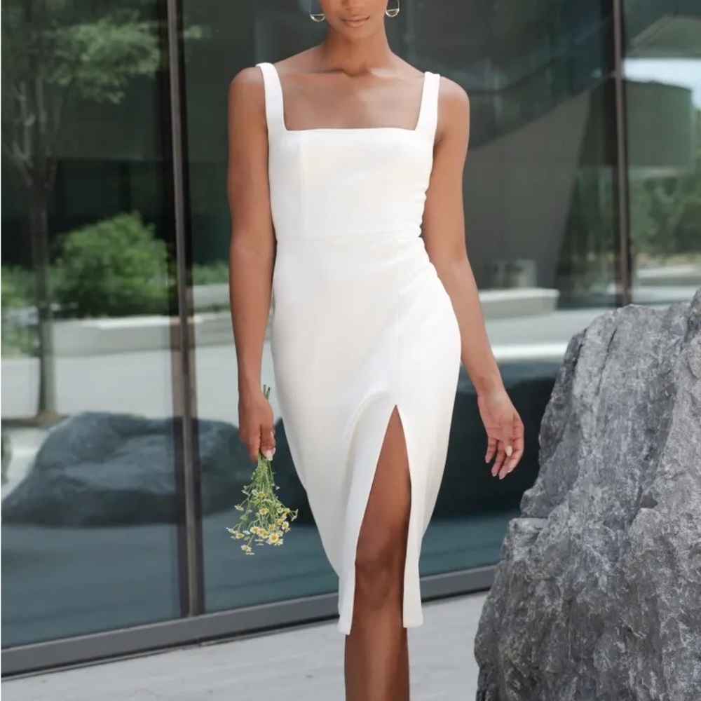 Jenny Yoo “Blaire” Little White Dress. Size 4.